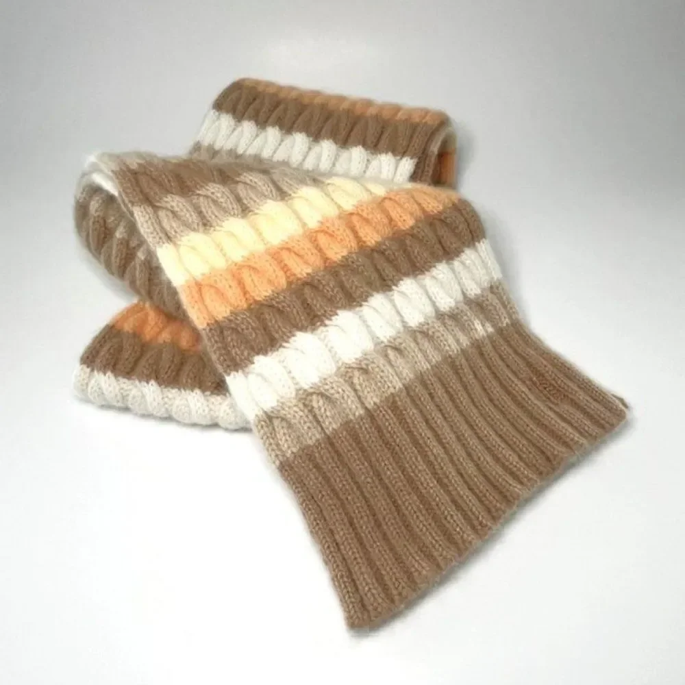 Lauren Ralph Lauren Cable Knit Scarf Neutral Soft Cozy